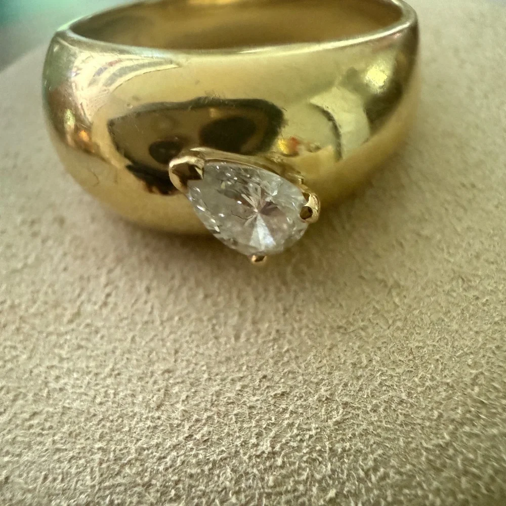 14K Diamond Cocktail Ring - Picture 1 of 7